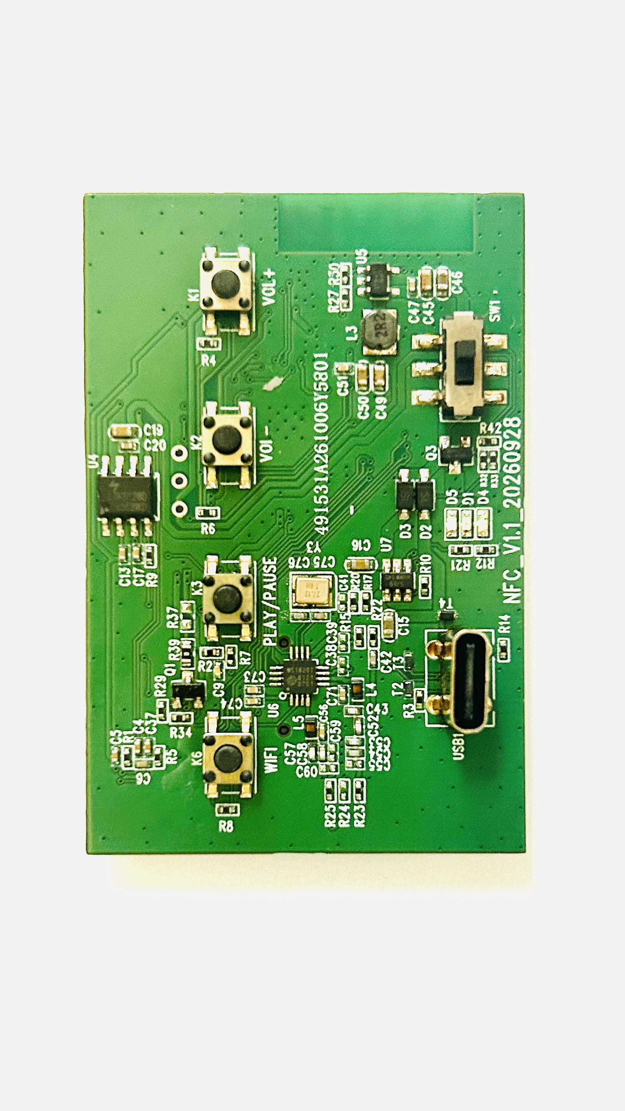 AI_NFC_01 — AI Voice, NFC Audio & Bluetooth Speaker/App Board